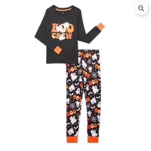 Spooky Boo Crew Kids Pajama Set - Black and Orange